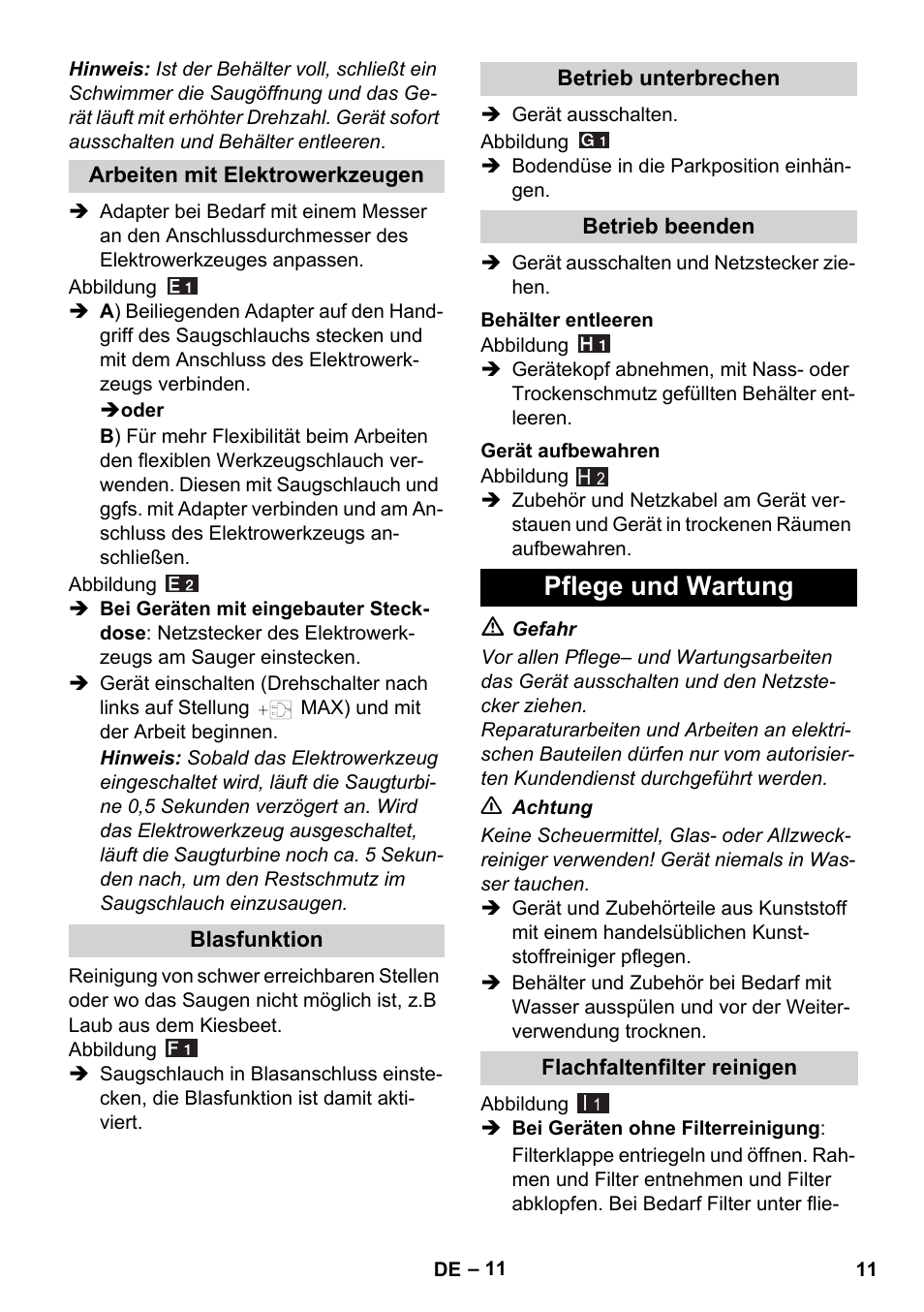 Pflege und wartung | Karcher WD 7-700 P User Manual | Page 11 / 192