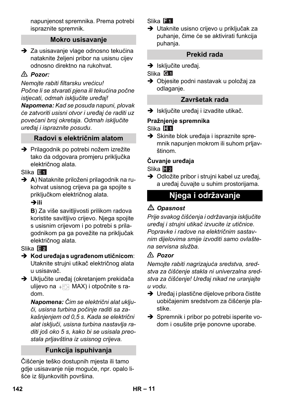 Njega i održavanje | Karcher WD 7-700 P User Manual | Page 142 / 192