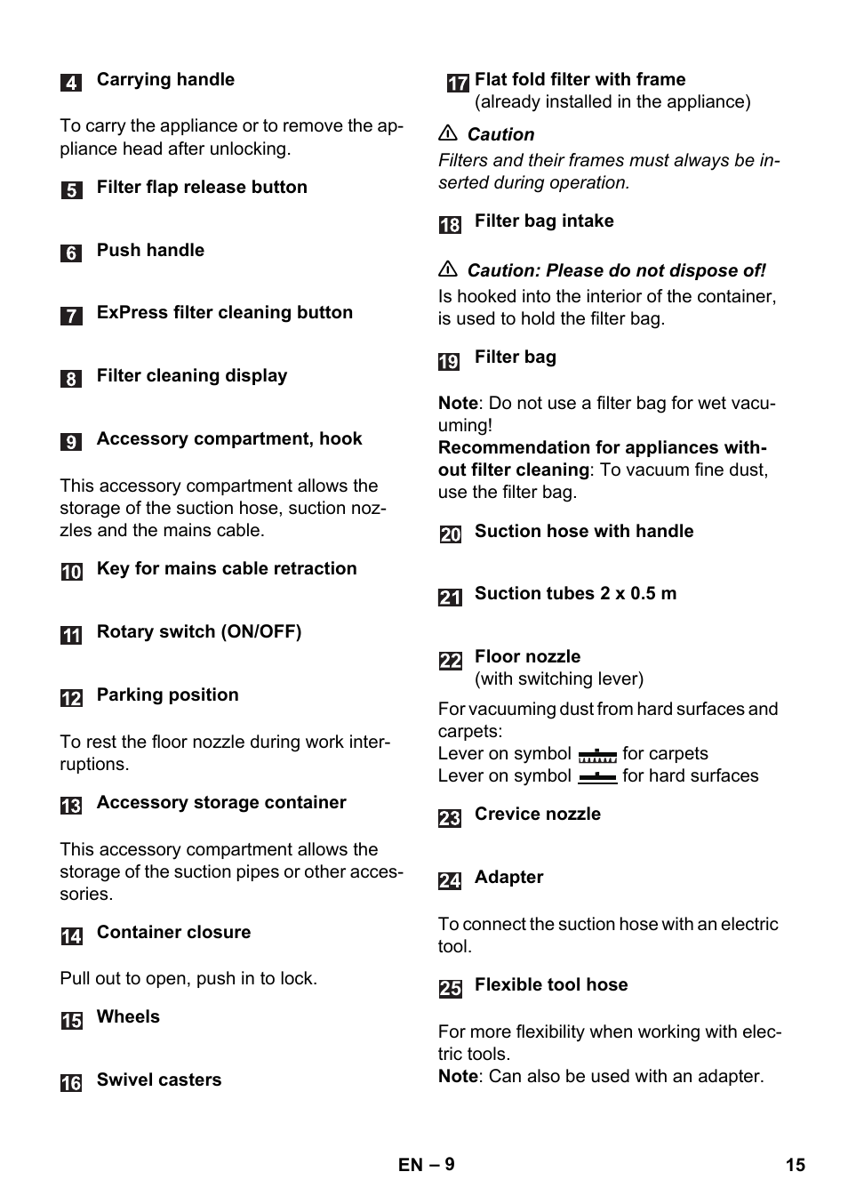 Karcher WD 7-700 P User Manual | Page 15 / 192