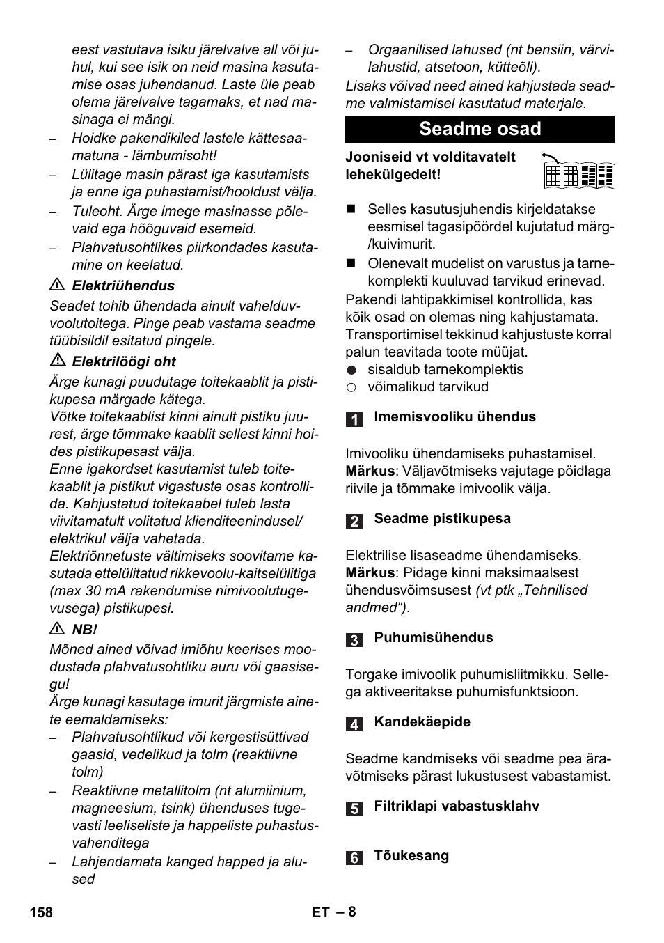 Seadme osad | Karcher WD 7-700 P User Manual | Page 158 / 192