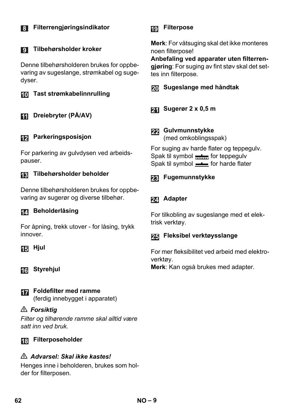 Karcher WD 7-700 P User Manual | Page 62 / 192
