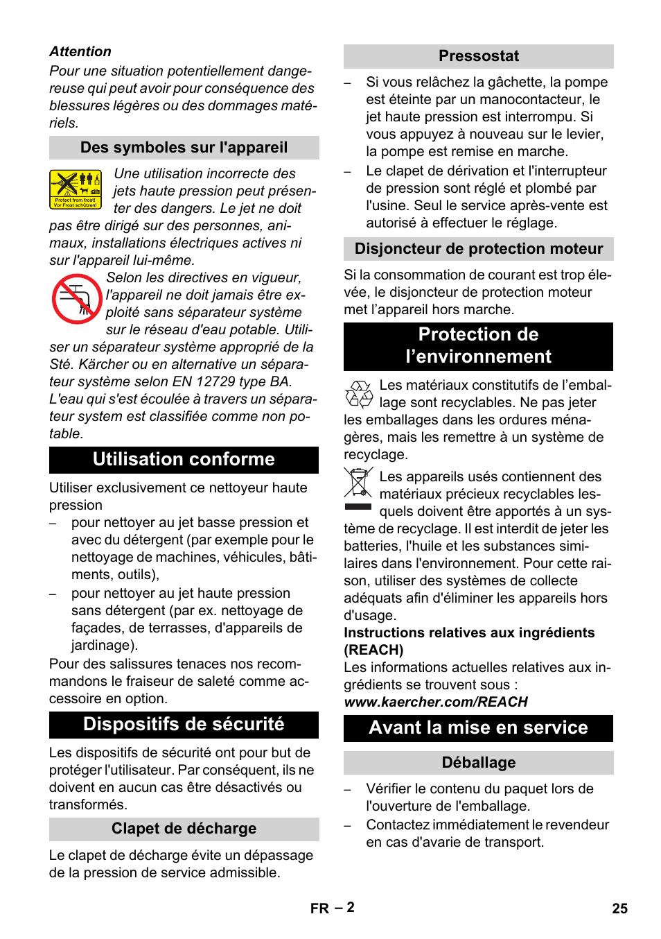 Utilisation conforme dispositifs de sécurité | Karcher HD 10-21 4 SX Plus User Manual | Page 25 / 260