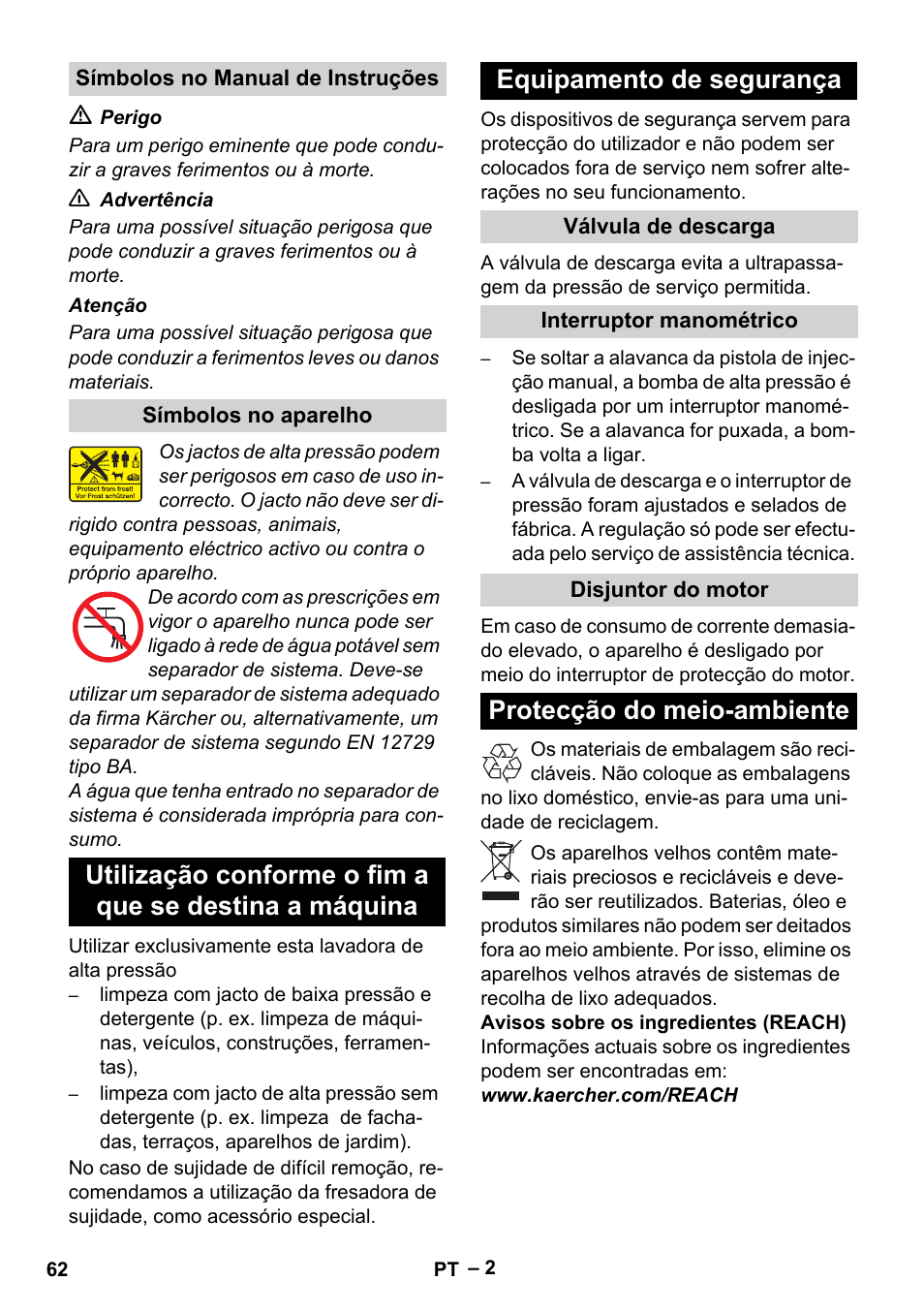 Protecção do meio-ambiente | Karcher HD 10-21 4 SX Plus User Manual | Page 62 / 260