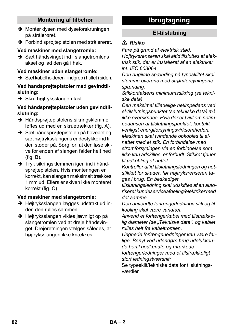 Ibrugtagning | Karcher HD 10-21 4 SX Plus User Manual | Page 82 / 260