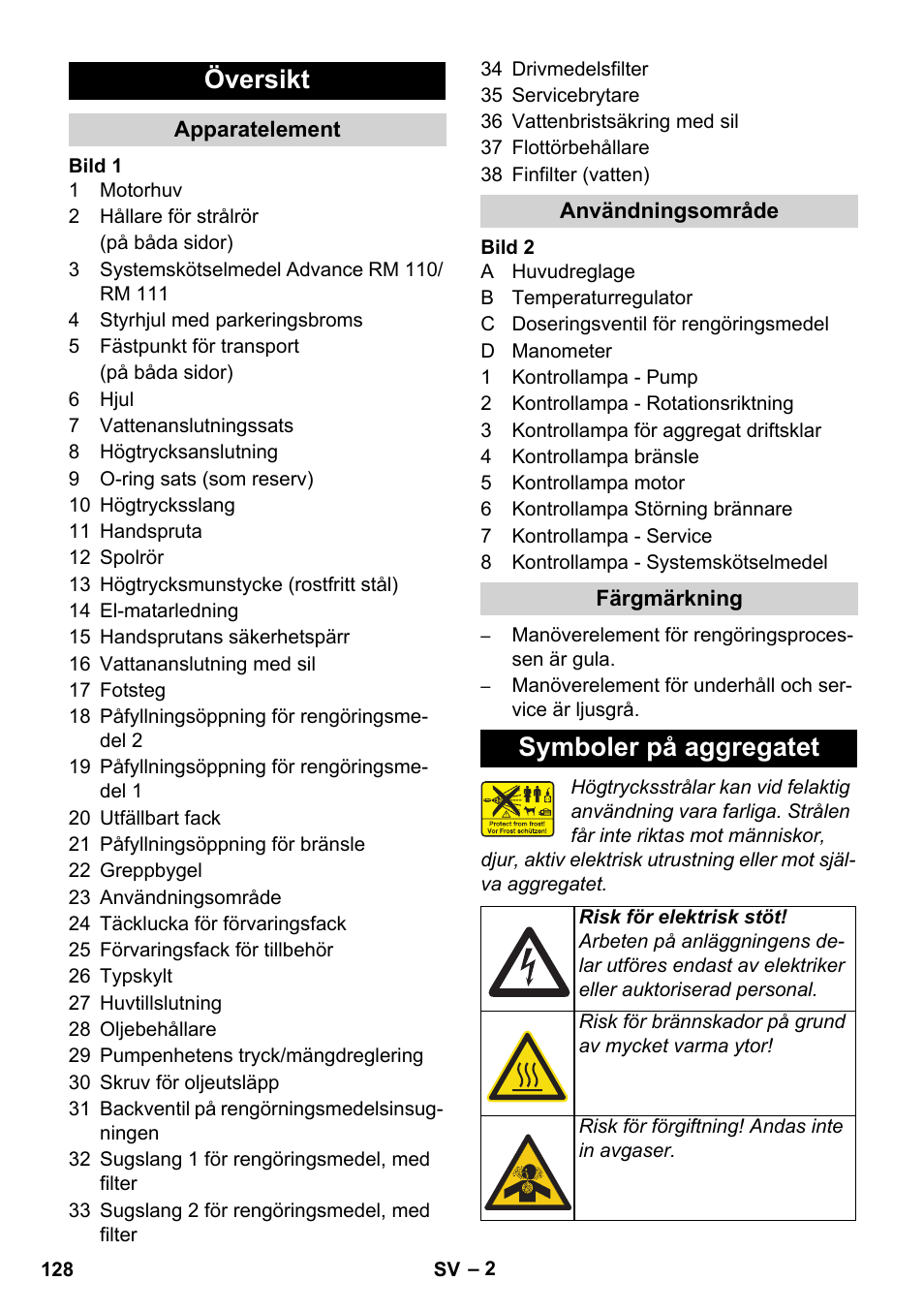 Översikt, Symboler på aggregatet | Karcher HDS 11-18 4 S Basic User Manual | Page 128 / 376
