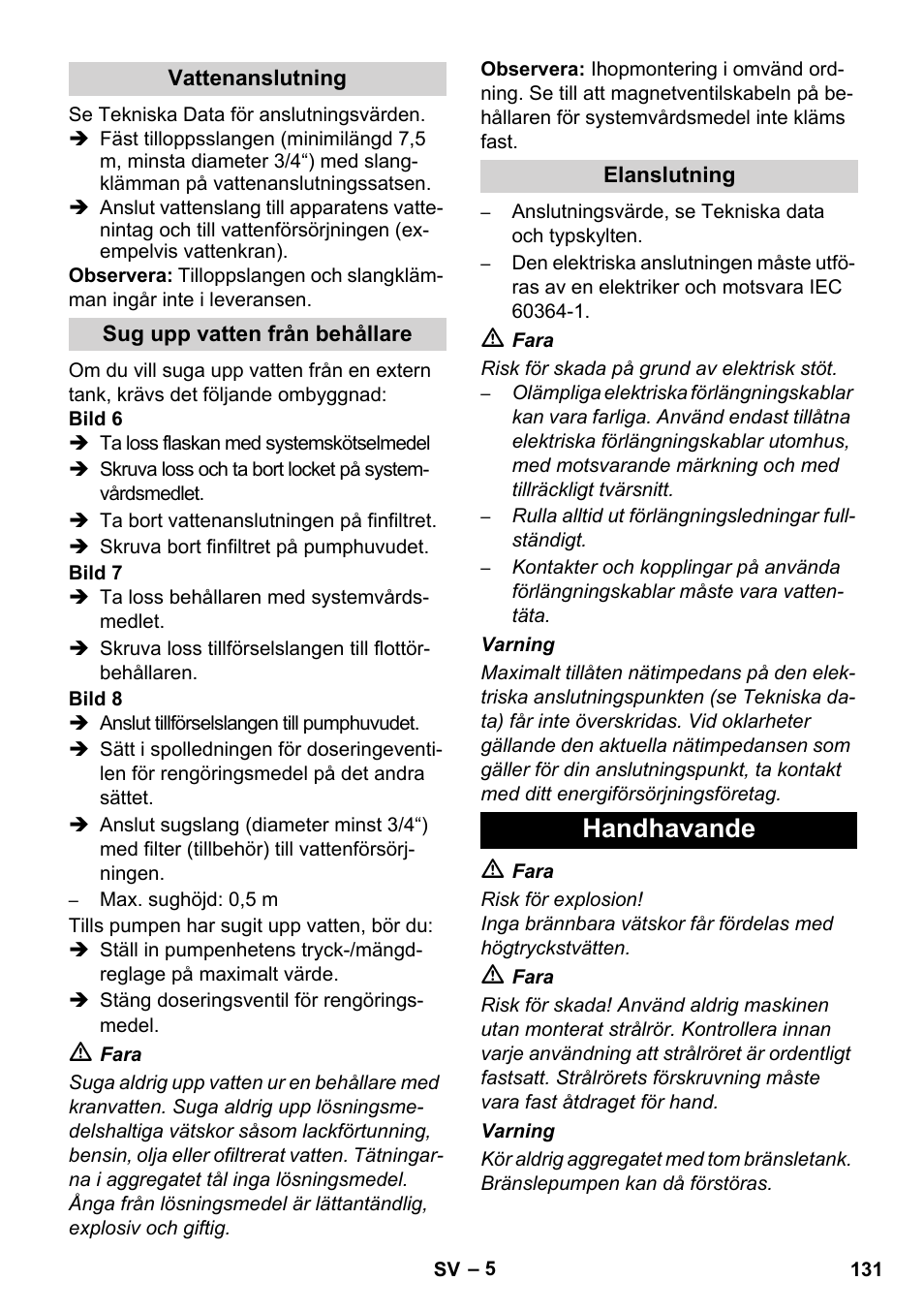 Handhavande | Karcher HDS 11-18 4 S Basic User Manual | Page 131 / 376