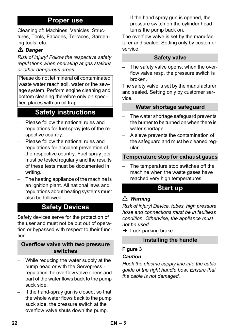 Proper use, Safety instructions safety devices, Start up | Karcher HDS 11-18 4 S Basic User Manual | Page 22 / 376