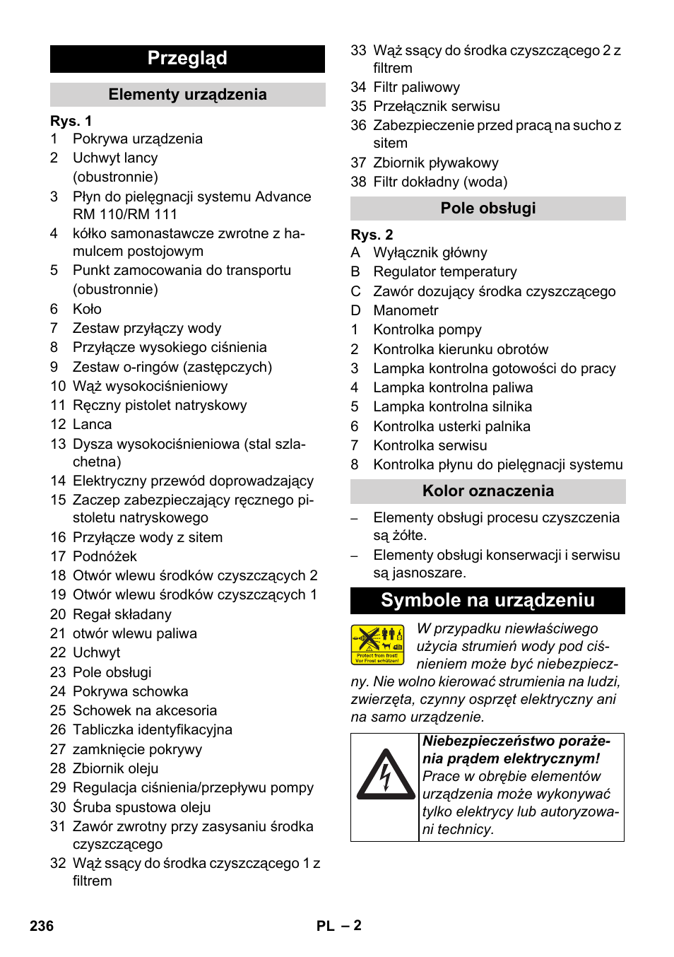 Przegląd, Symbole na urządzeniu | Karcher HDS 11-18 4 S Basic User Manual | Page 236 / 376