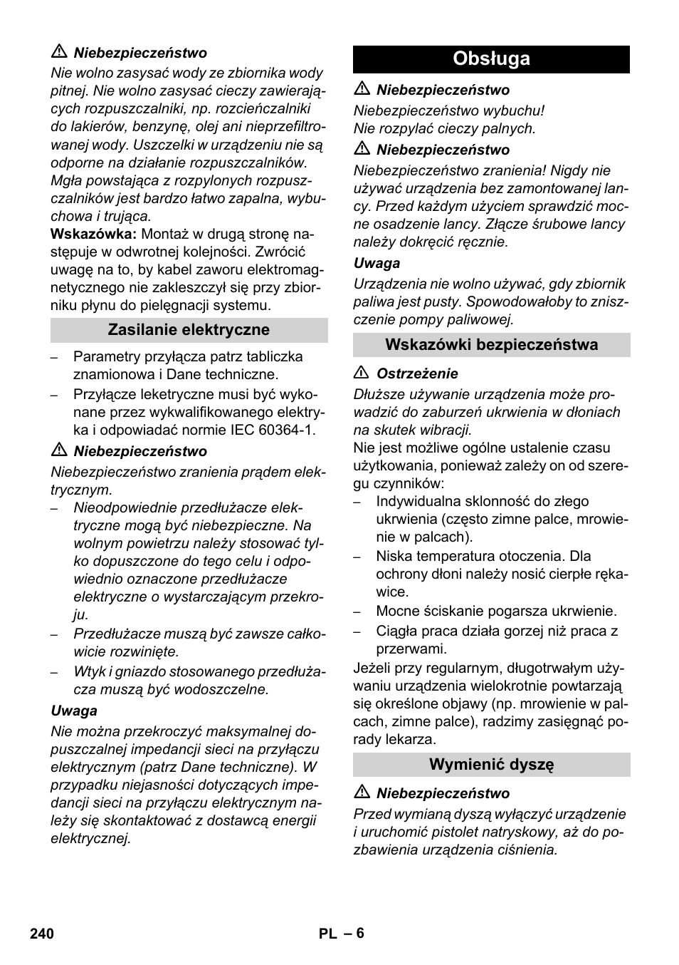 Obsługa | Karcher HDS 11-18 4 S Basic User Manual | Page 240 / 376