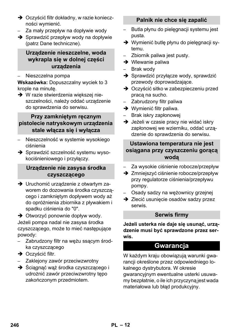 Gwarancja | Karcher HDS 11-18 4 S Basic User Manual | Page 246 / 376