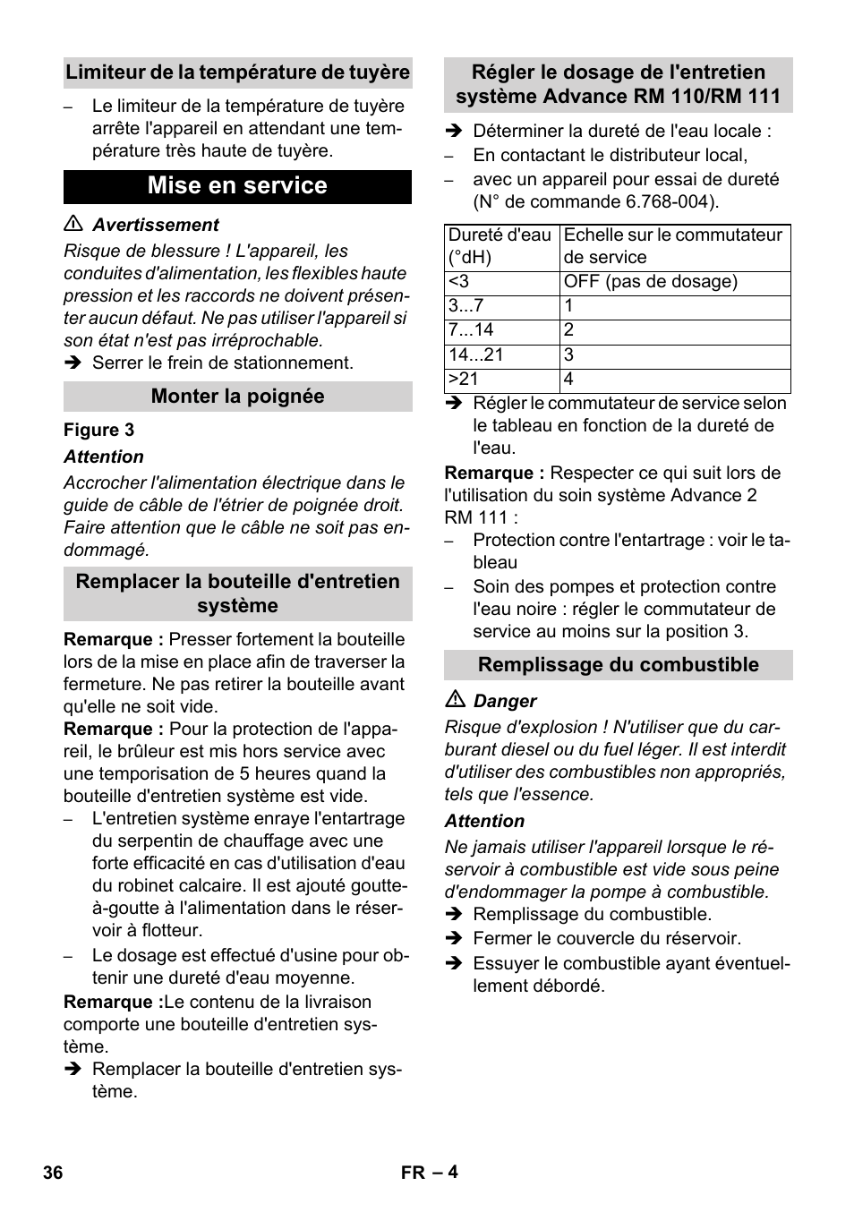 Mise en service | Karcher HDS 11-18 4 S Basic User Manual | Page 36 / 376