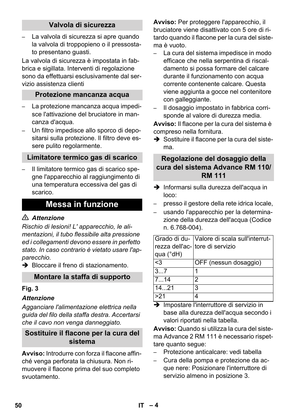 Messa in funzione | Karcher HDS 11-18 4 S Basic User Manual | Page 50 / 376