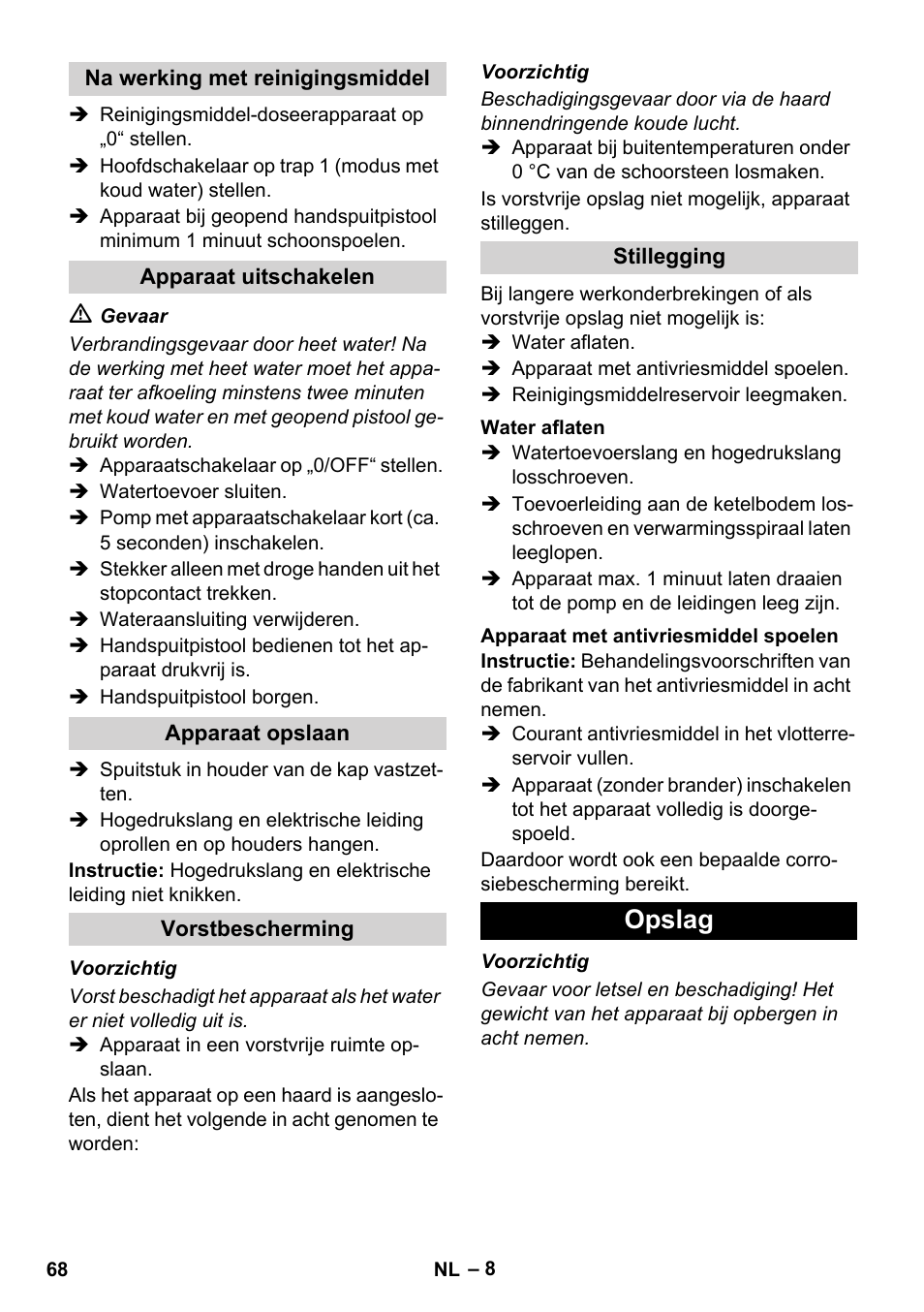 Opslag | Karcher HDS 11-18 4 S Basic User Manual | Page 68 / 376