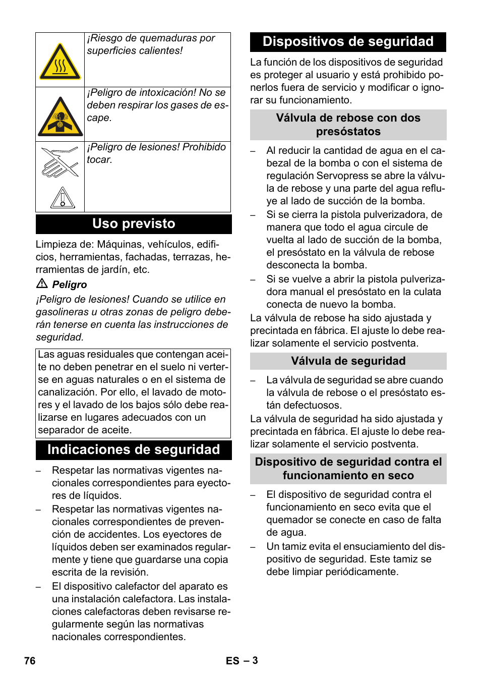 Uso previsto | Karcher HDS 11-18 4 S Basic User Manual | Page 76 / 376