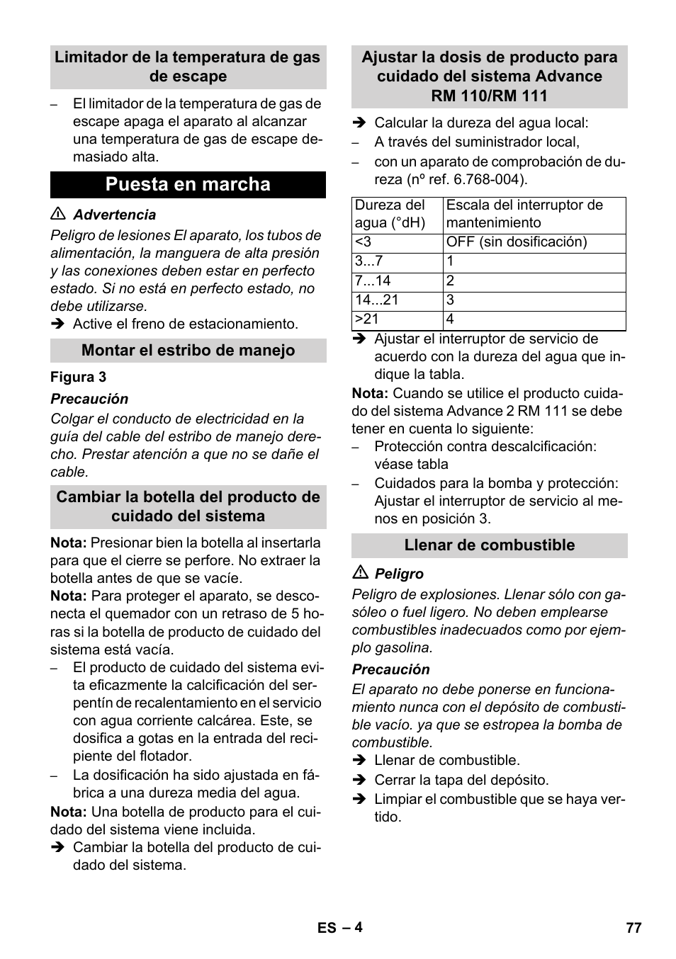 Puesta en marcha | Karcher HDS 11-18 4 S Basic User Manual | Page 77 / 376