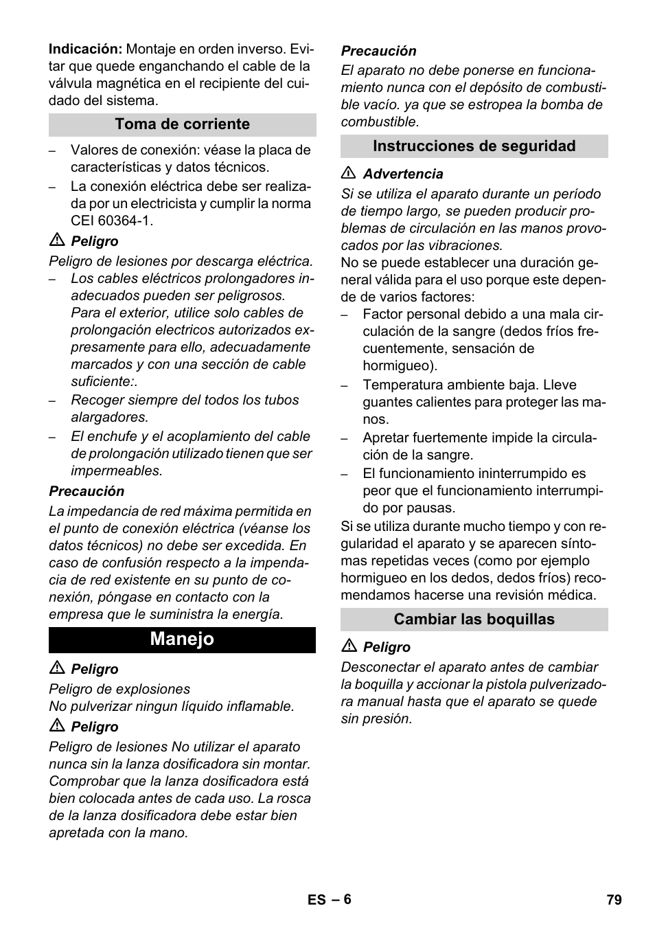 Manejo | Karcher HDS 11-18 4 S Basic User Manual | Page 79 / 376