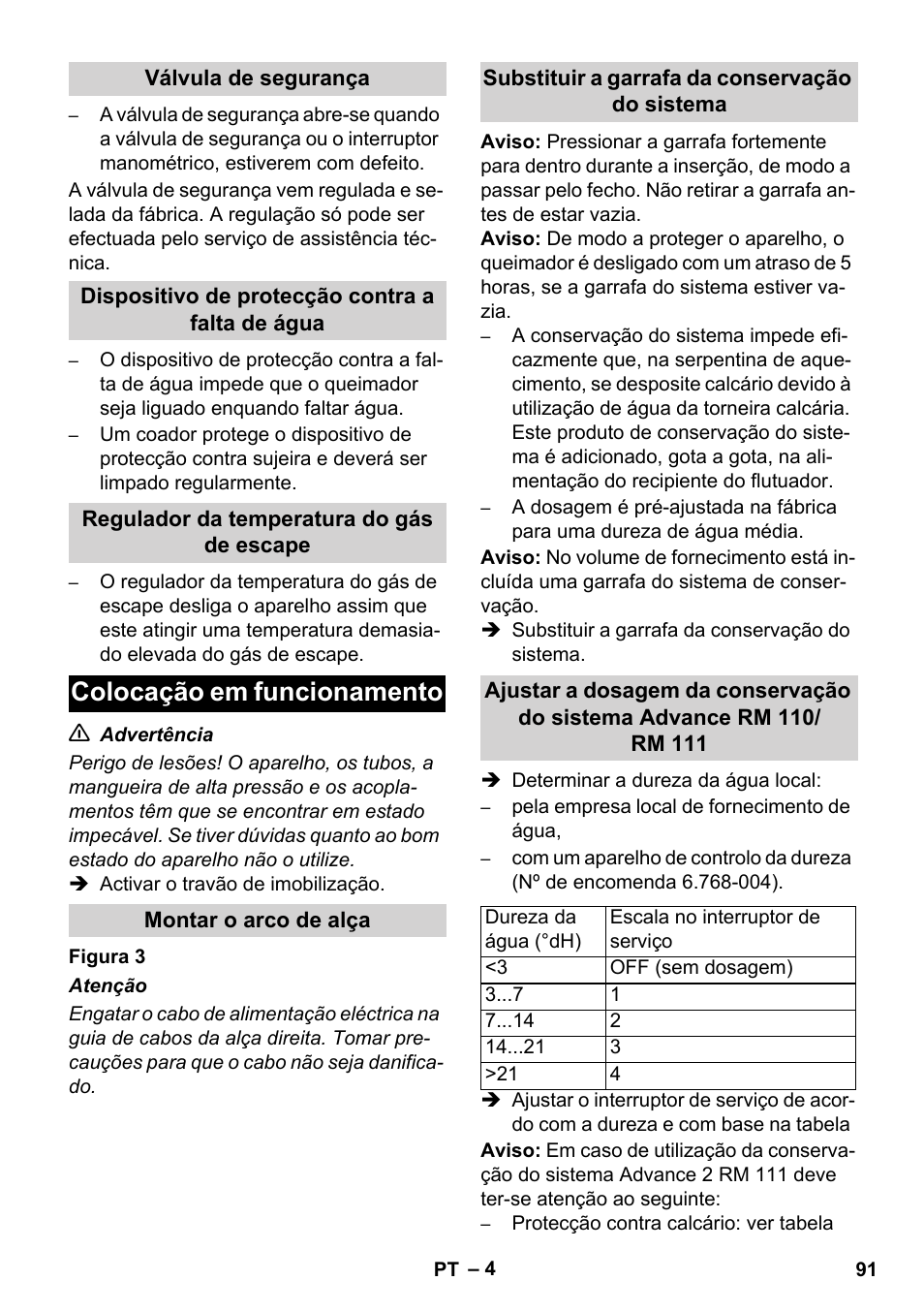 Colocação em funcionamento | Karcher HDS 11-18 4 S Basic User Manual | Page 91 / 376