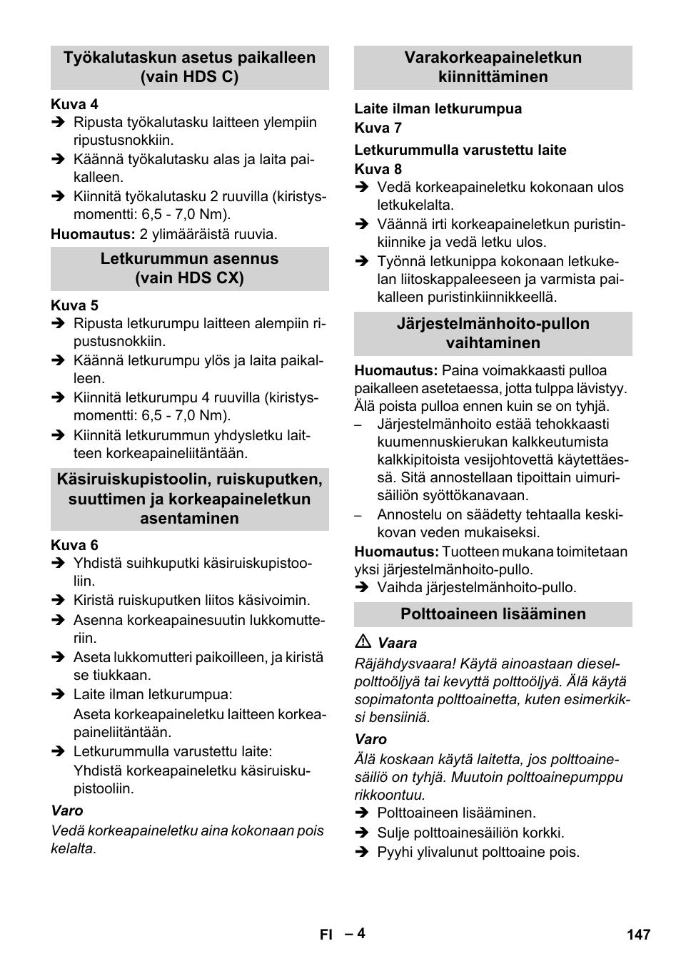 Karcher HDS 7-16 4C Basic User Manual | Page 147 / 376