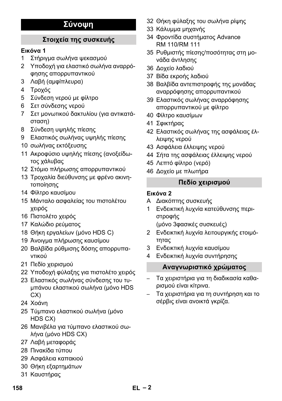 Σύνοψη | Karcher HDS 7-16 4C Basic User Manual | Page 158 / 376