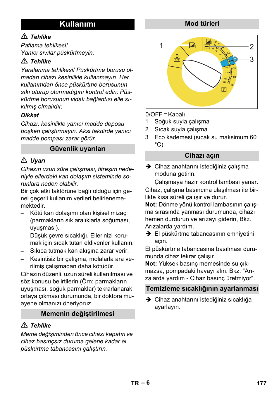 Kullanımı | Karcher HDS 7-16 4C Basic User Manual | Page 177 / 376