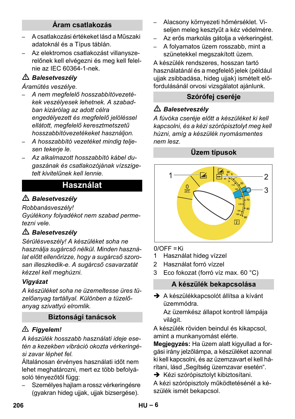 Használat | Karcher HDS 7-16 4C Basic User Manual | Page 206 / 376