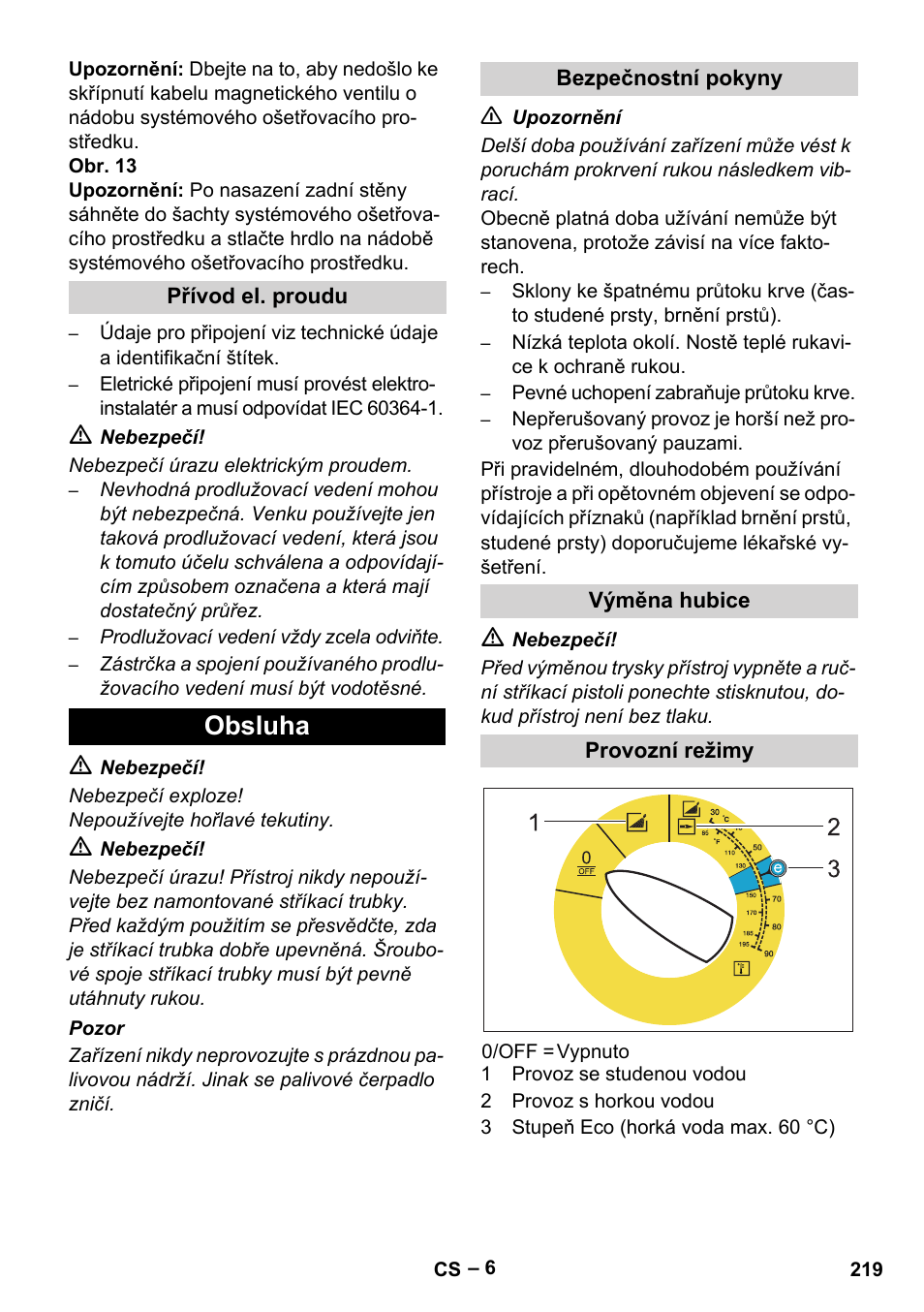 Obsluha | Karcher HDS 7-16 4C Basic User Manual | Page 219 / 376