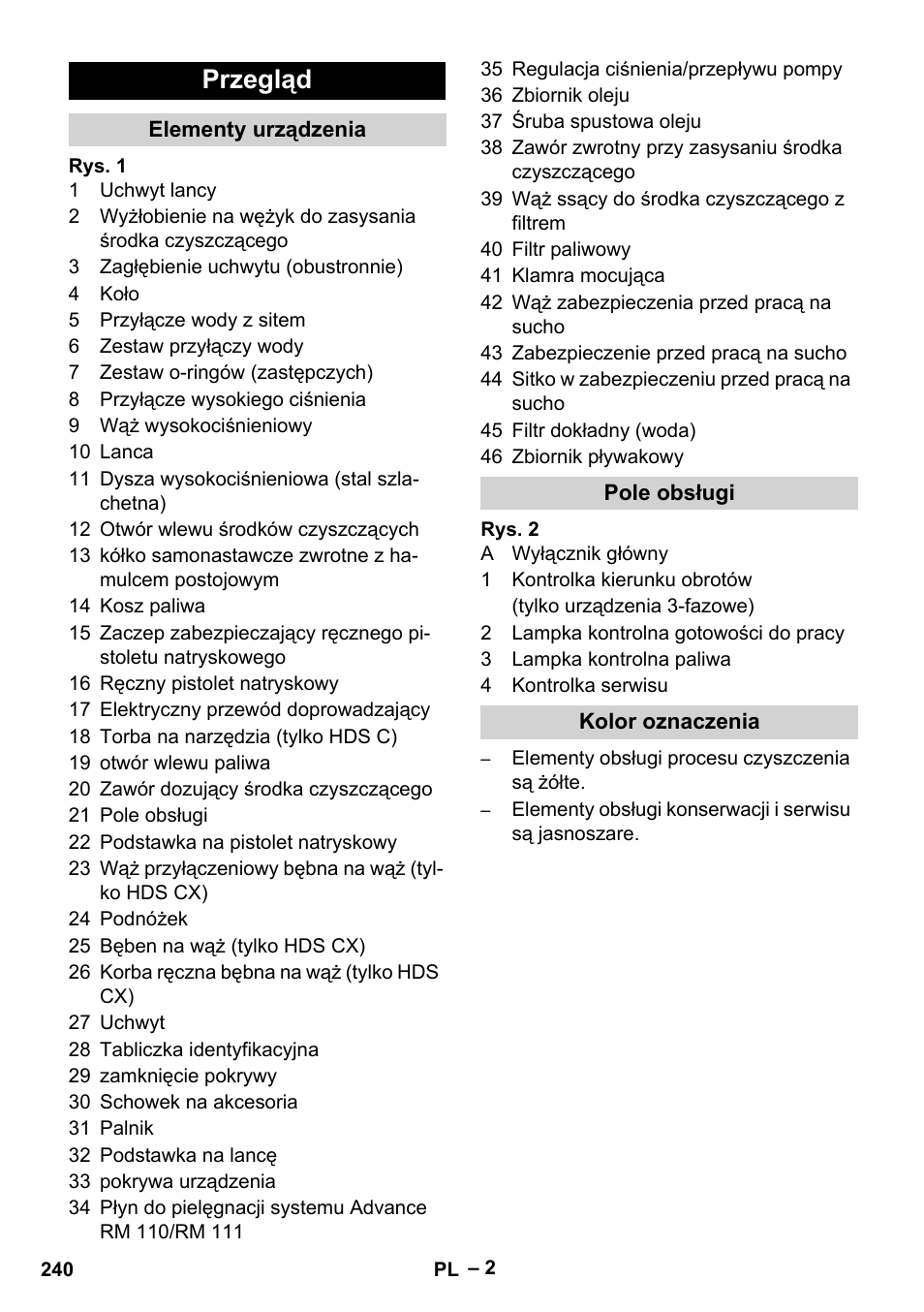 Przegląd | Karcher HDS 7-16 4C Basic User Manual | Page 240 / 376