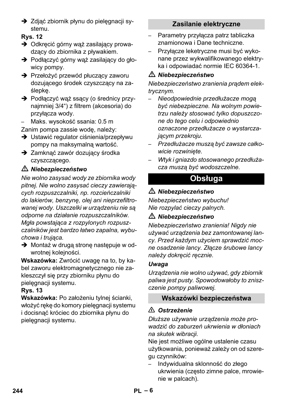 Obsługa | Karcher HDS 7-16 4C Basic User Manual | Page 244 / 376