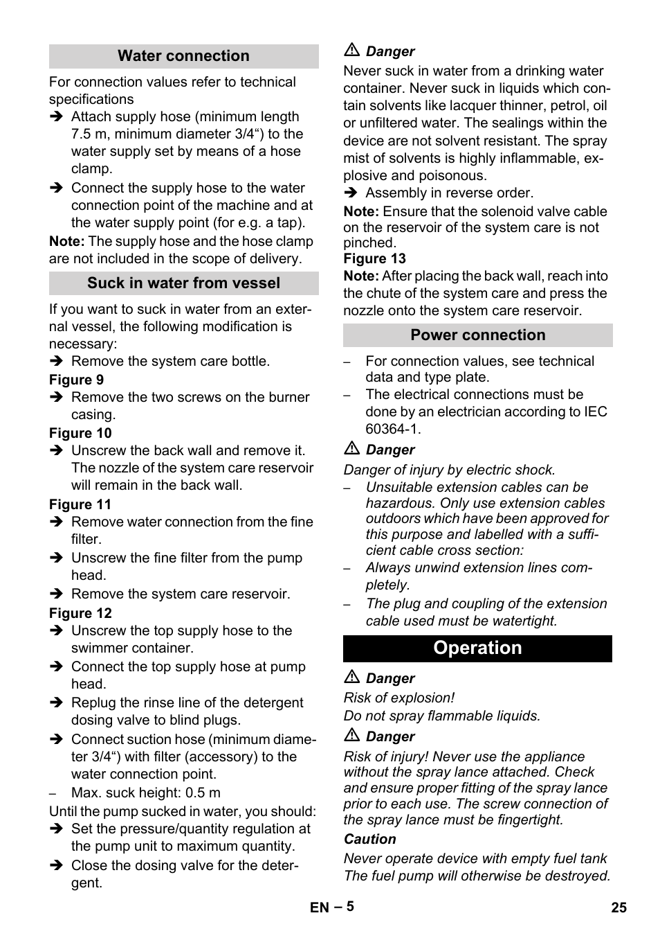 Operation | Karcher HDS 7-16 4C Basic User Manual | Page 25 / 376