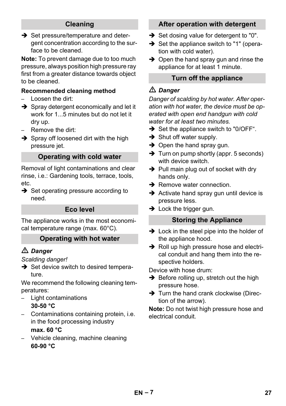 Karcher HDS 7-16 4C Basic User Manual | Page 27 / 376