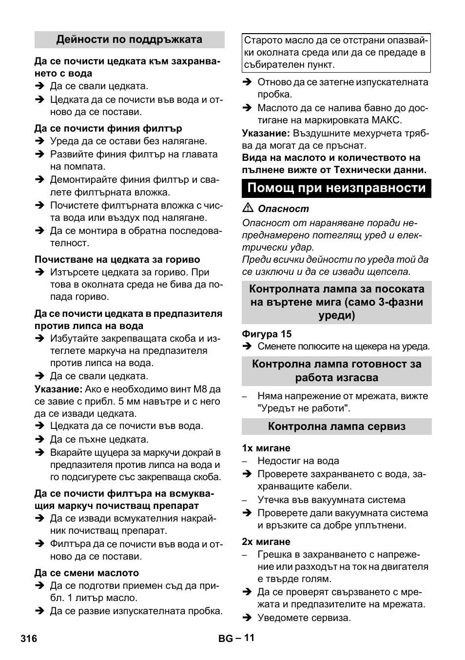 Помощ при неизправности | Karcher HDS 7-16 4C Basic User Manual | Page 316 / 376