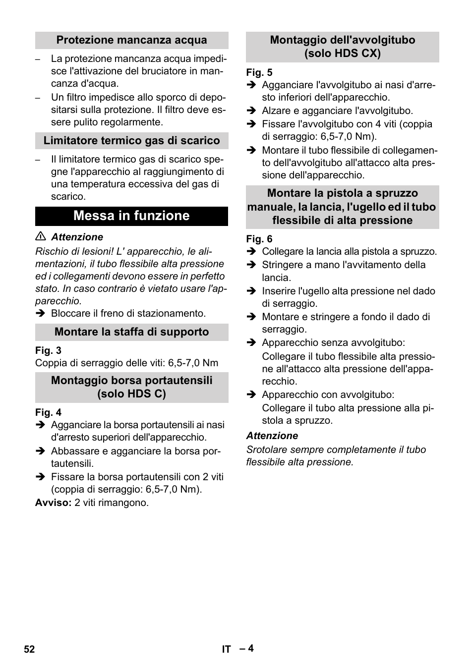 Messa in funzione | Karcher HDS 7-16 4C Basic User Manual | Page 52 / 376