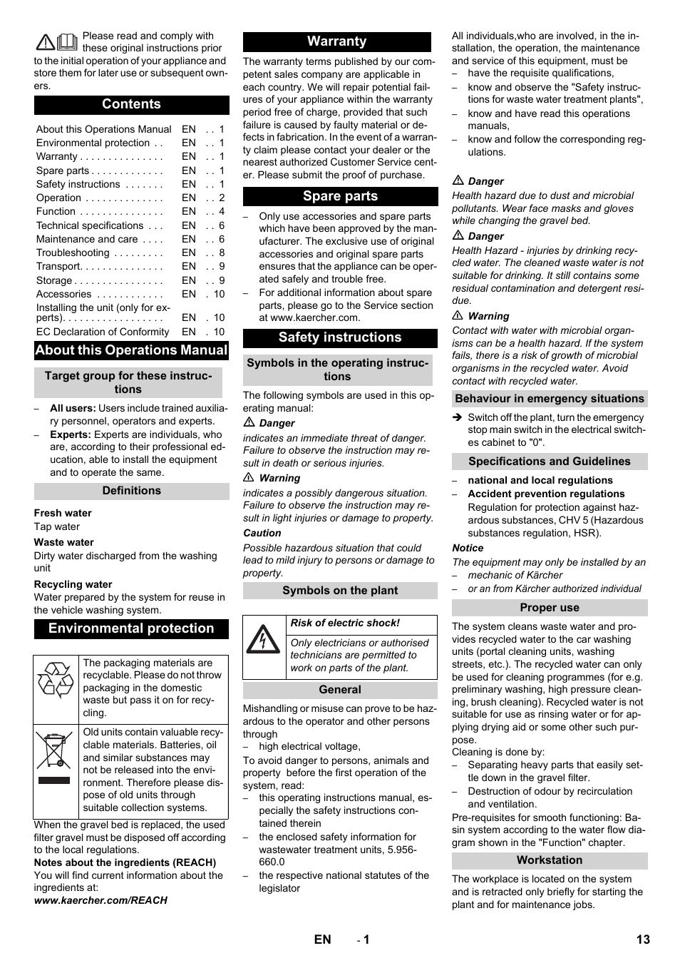 Karcher Système de recyclage des eaux usées WRP 16000 User Manual | Page 13 / 280