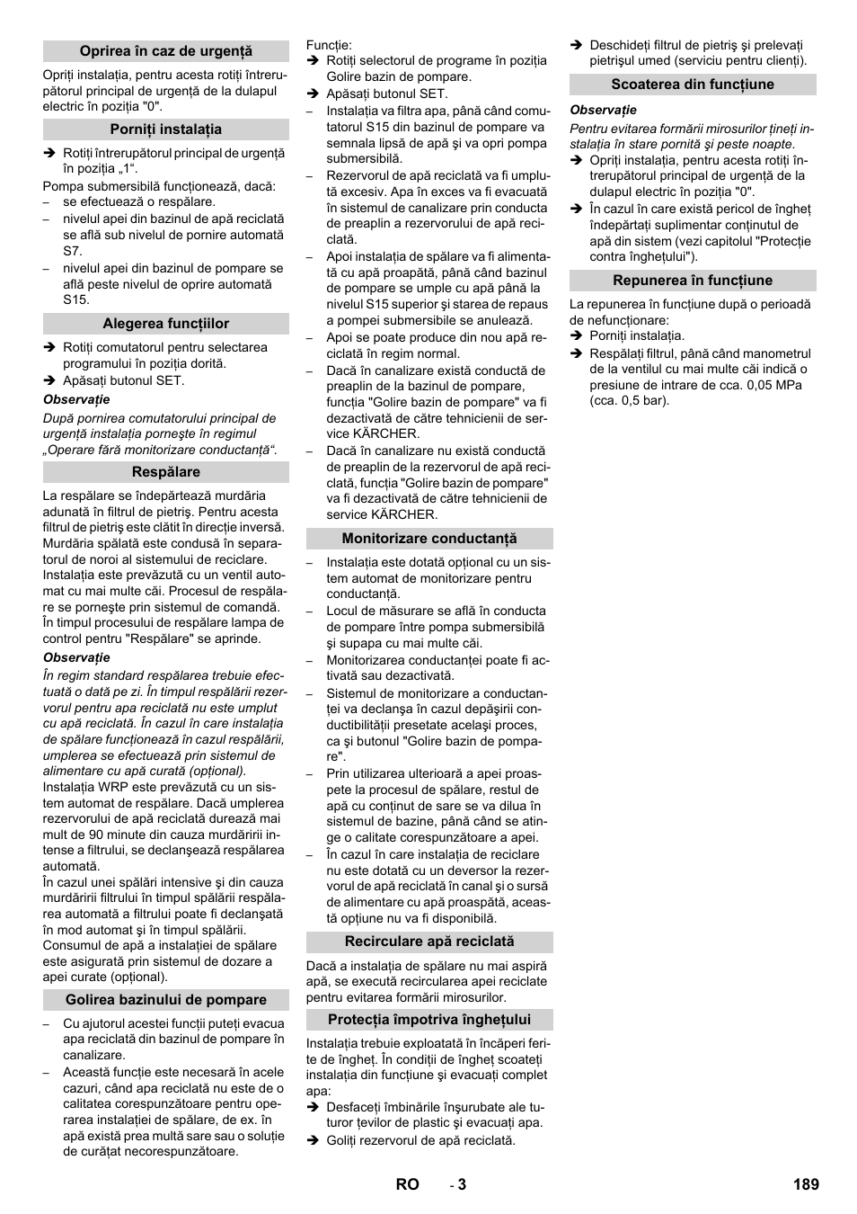 Karcher Système de recyclage des eaux usées WRP 16000 User Manual | Page 189 / 280