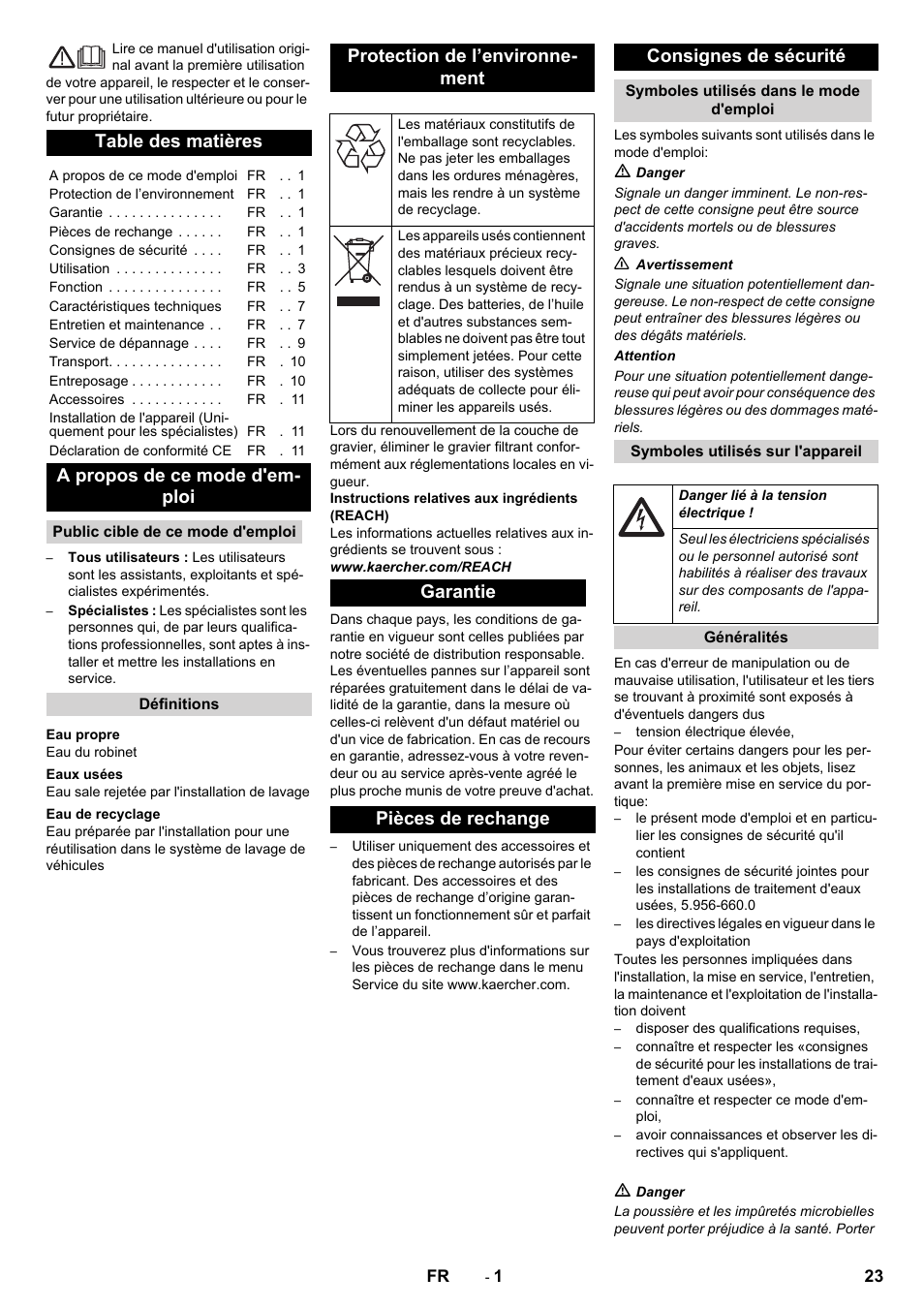 Karcher Système de recyclage des eaux usées WRP 16000 User Manual | Page 23 / 280