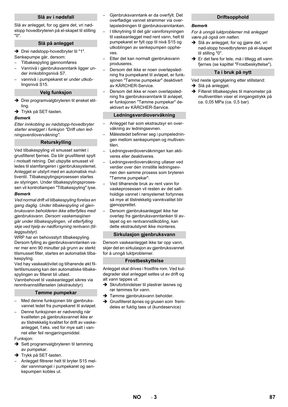 Karcher Système de recyclage des eaux usées WRP 16000 User Manual | Page 87 / 280