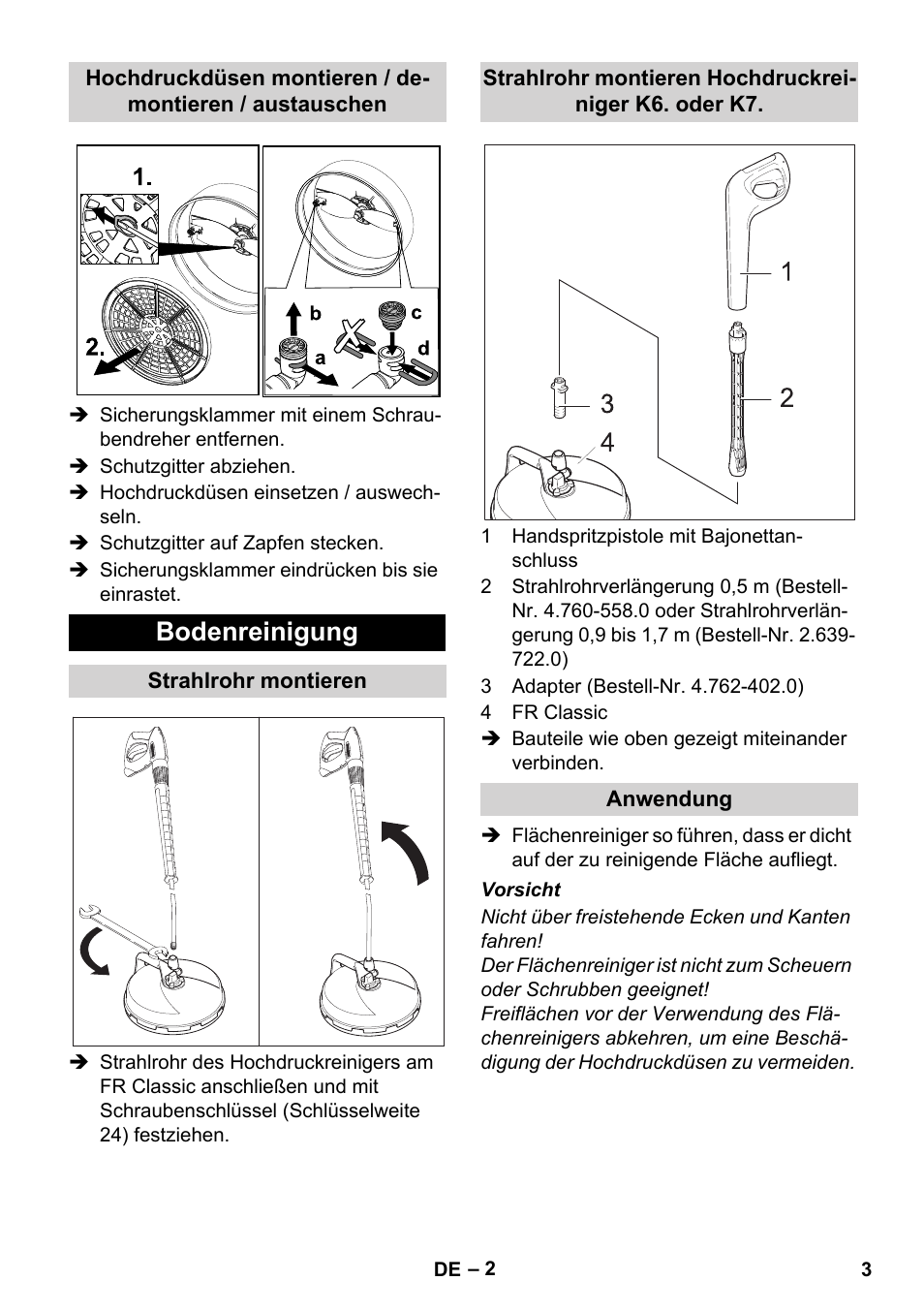 Bodenreinigung | Karcher Nettoyeur haute pression HD 5-15 C+ avec FR Classic User Manual | Page 3 / 84