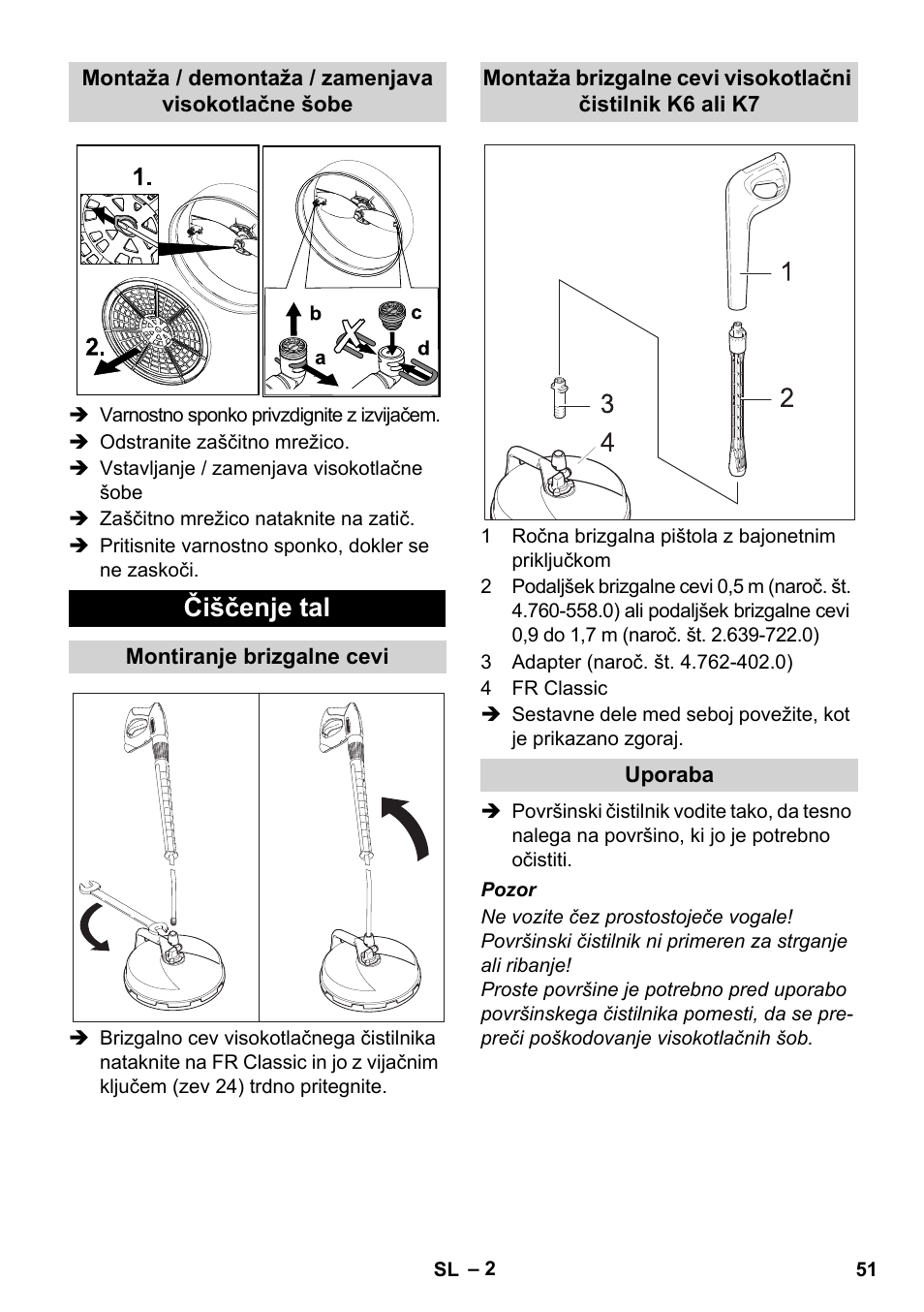 Čiščenje tal | Karcher Nettoyeur haute pression HD 5-15 C+ avec FR Classic User Manual | Page 51 / 84