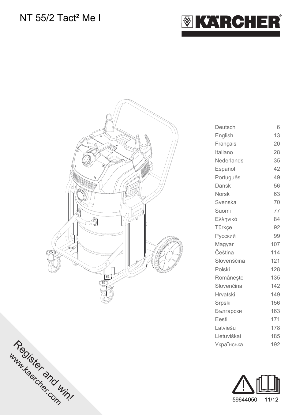 Karcher Aspirateur eau et poussières NT 55-2 Tact Me I User Manual | 204 pages