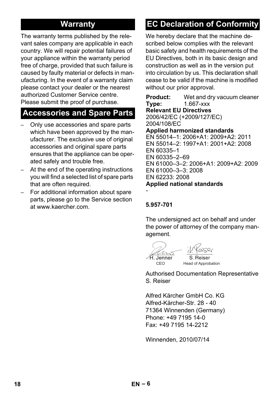 Karcher Aspirateur eau et poussières NT 55-2 Tact Me I User Manual | Page 18 / 204