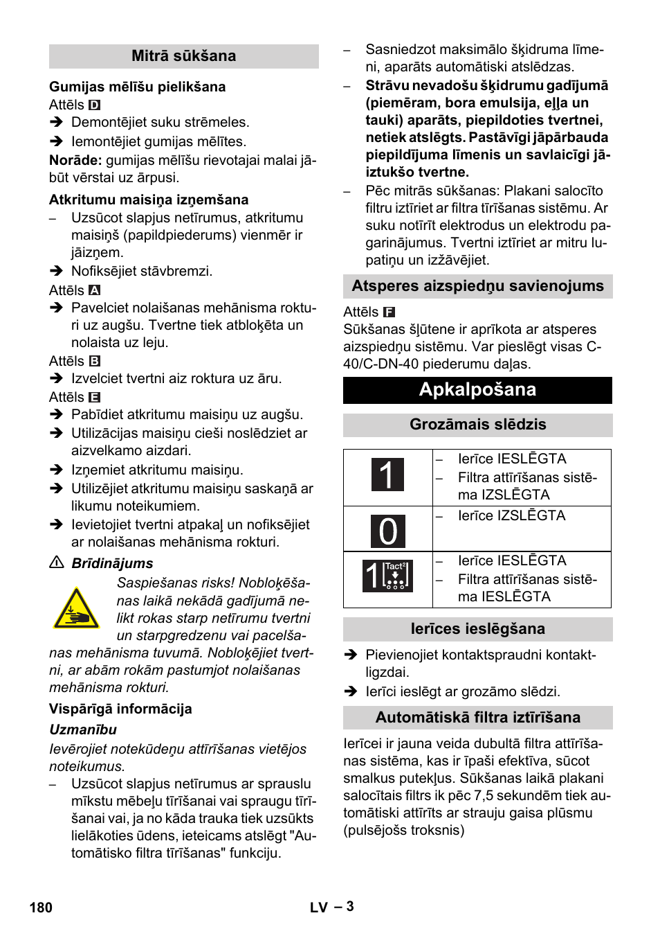 Apkalpošana | Karcher Aspirateur eau et poussières NT 55-2 Tact Me I User Manual | Page 180 / 204