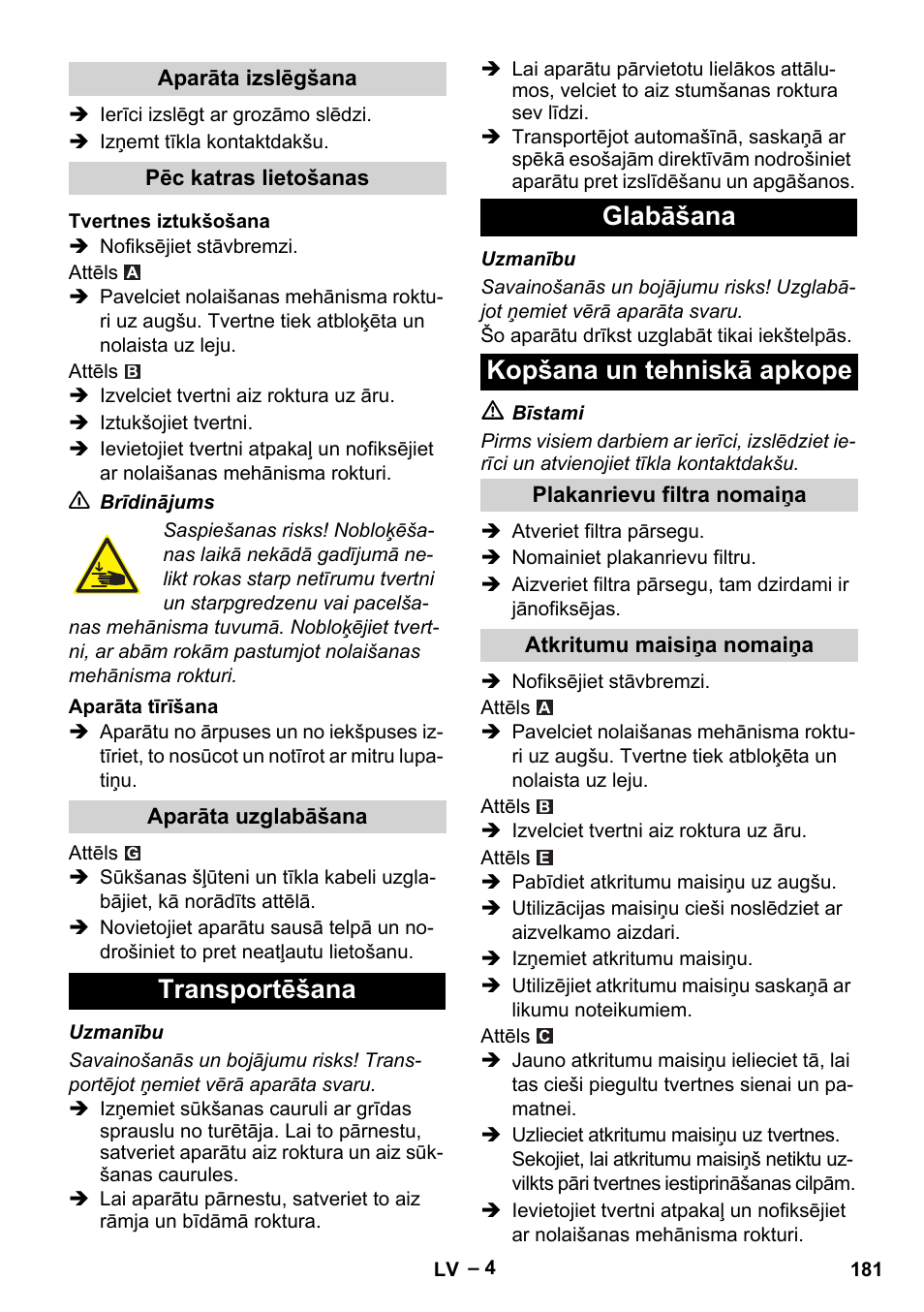 Karcher Aspirateur eau et poussières NT 55-2 Tact Me I User Manual | Page 181 / 204