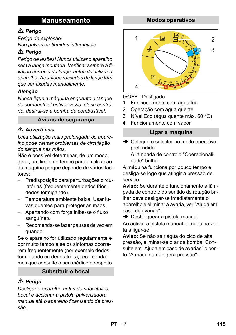 Manuseamento | Karcher Nettoyeur haute pression HDS 8-18-4 C Classic User Manual | Page 115 / 460