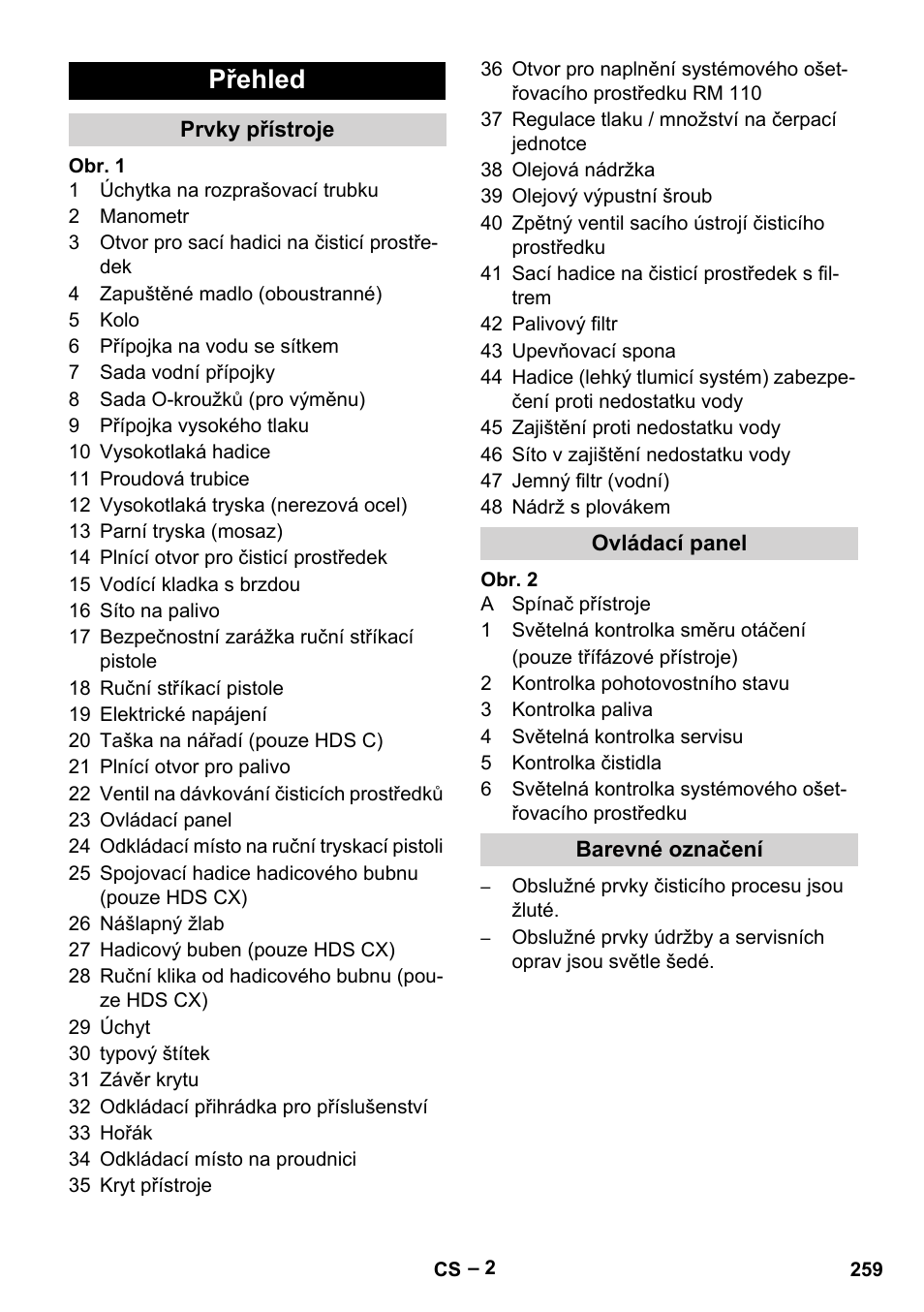 Přehled | Karcher Nettoyeur haute pression HDS 8-18-4 C Classic User Manual | Page 259 / 460