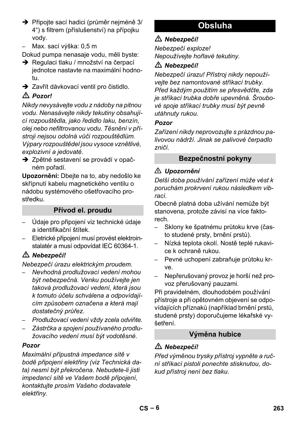 Obsluha | Karcher Nettoyeur haute pression HDS 8-18-4 C Classic User Manual | Page 263 / 460