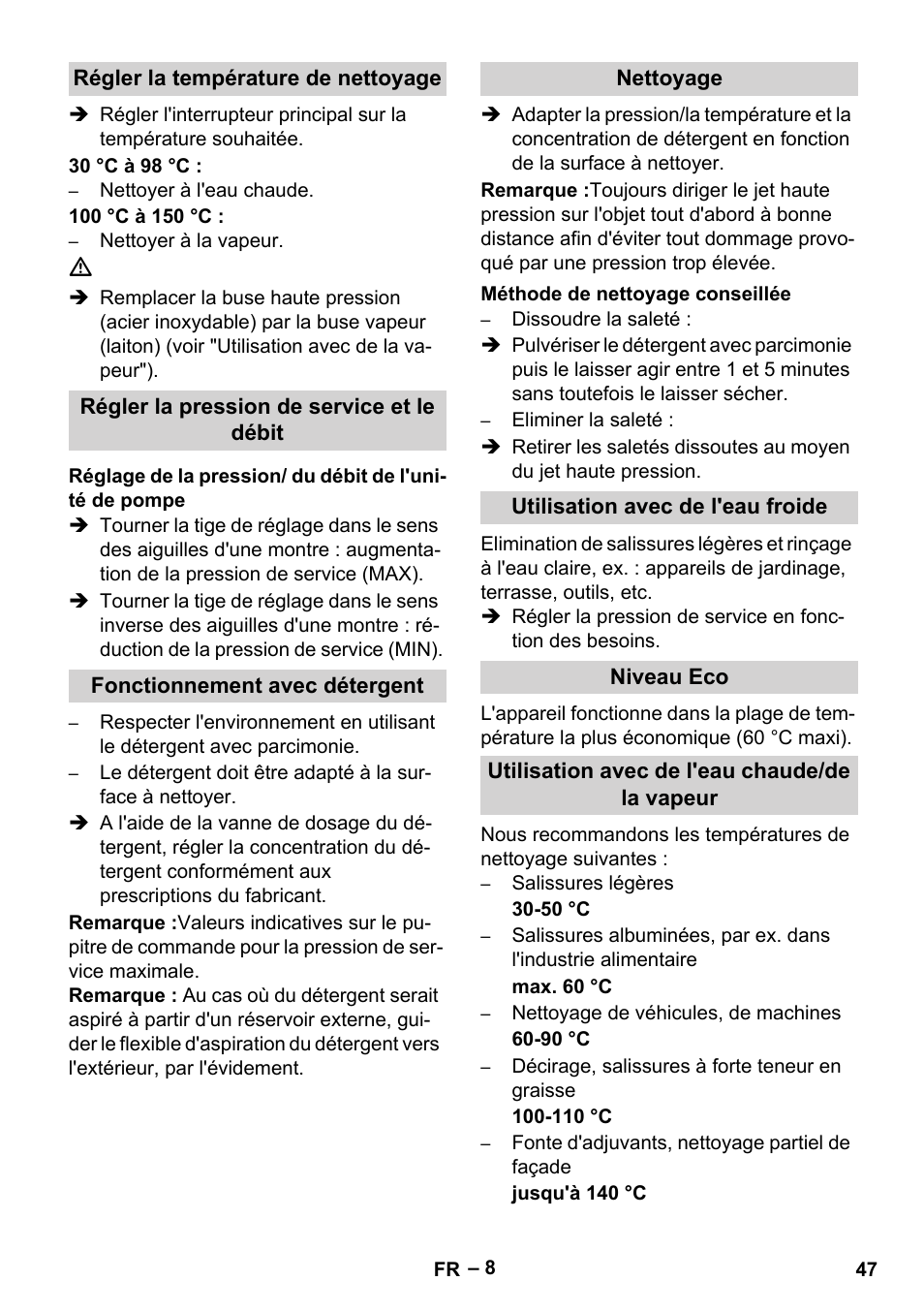 Karcher Nettoyeur haute pression HDS 8-18-4 C Classic User Manual | Page 47 / 460