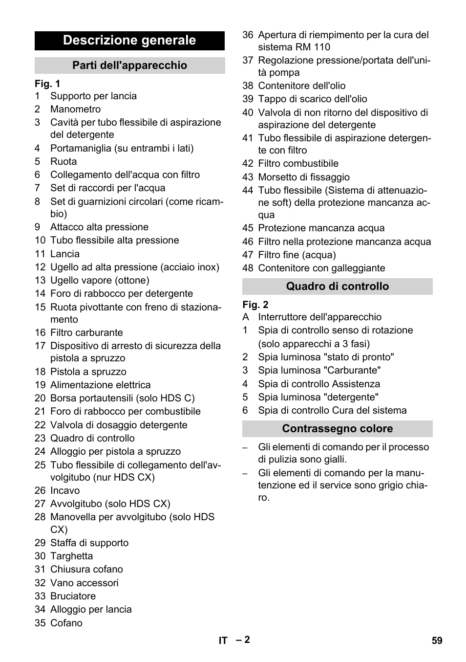 Descrizione generale | Karcher Nettoyeur haute pression HDS 8-18-4 C Classic User Manual | Page 59 / 460