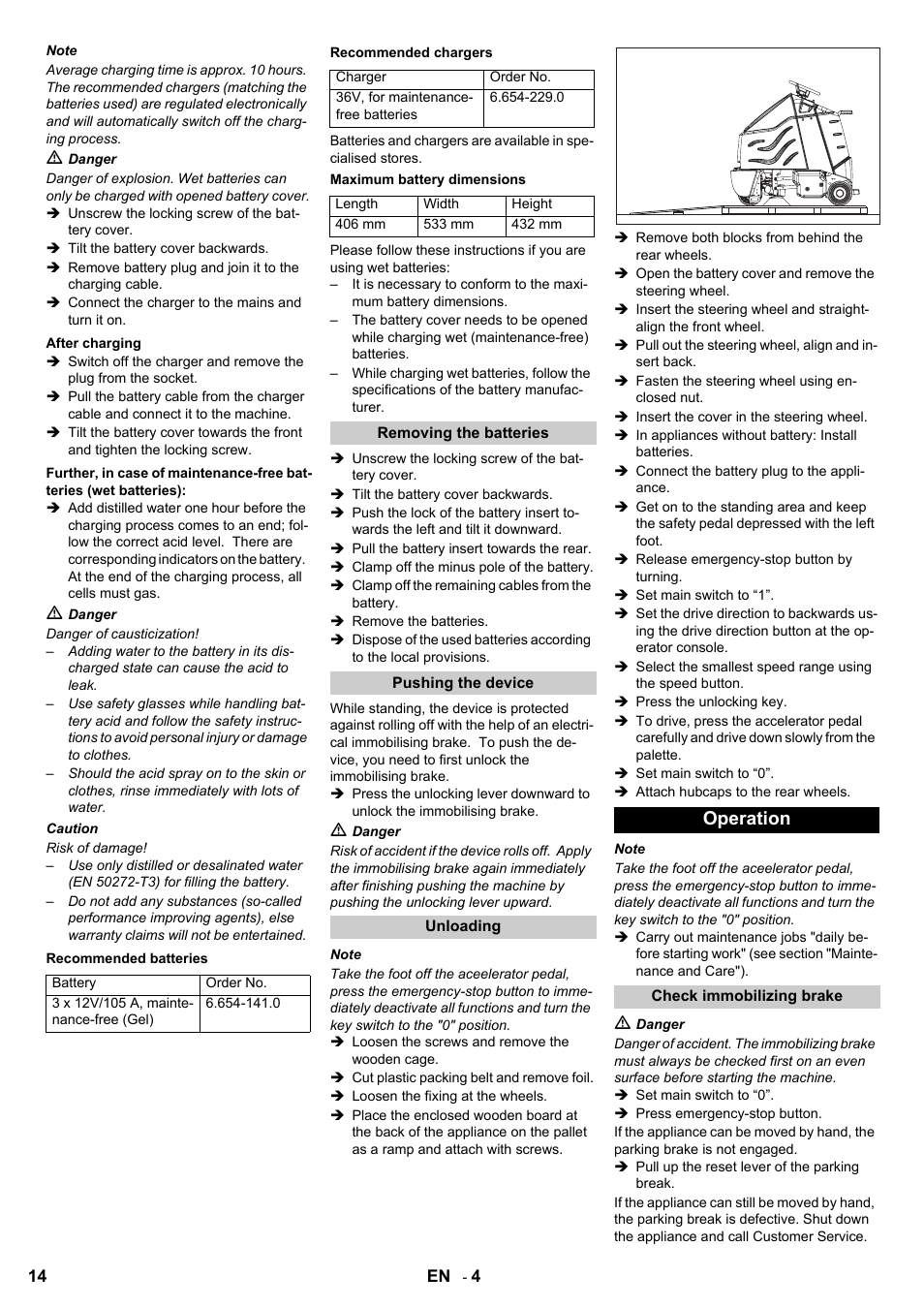 Operation | Karcher Aspiro-brosseur CV 85-2 RS User Manual | Page 14 / 228