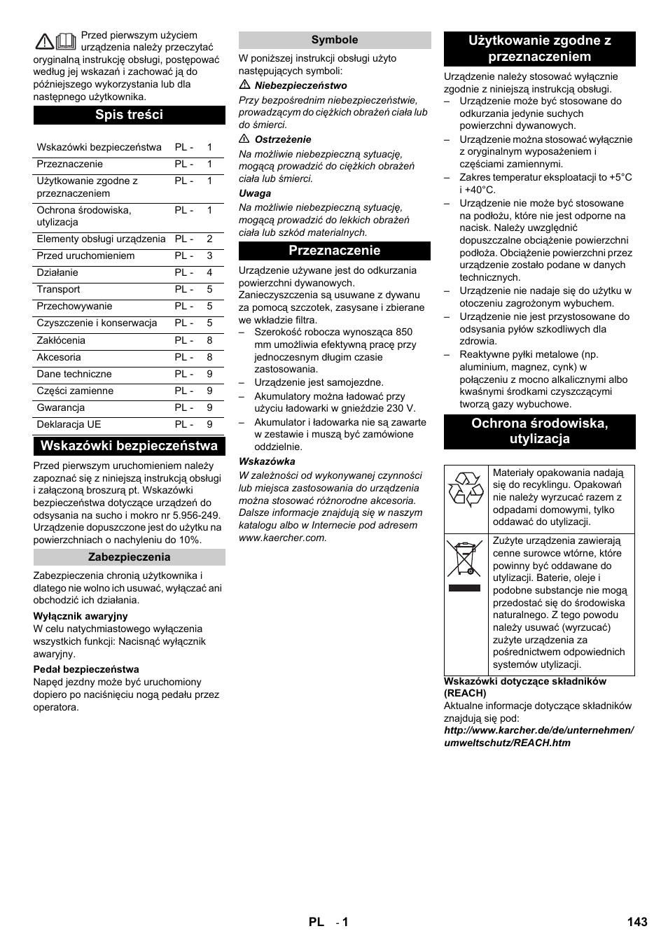 Karcher Aspiro-brosseur CV 85-2 RS User Manual | Page 143 / 228