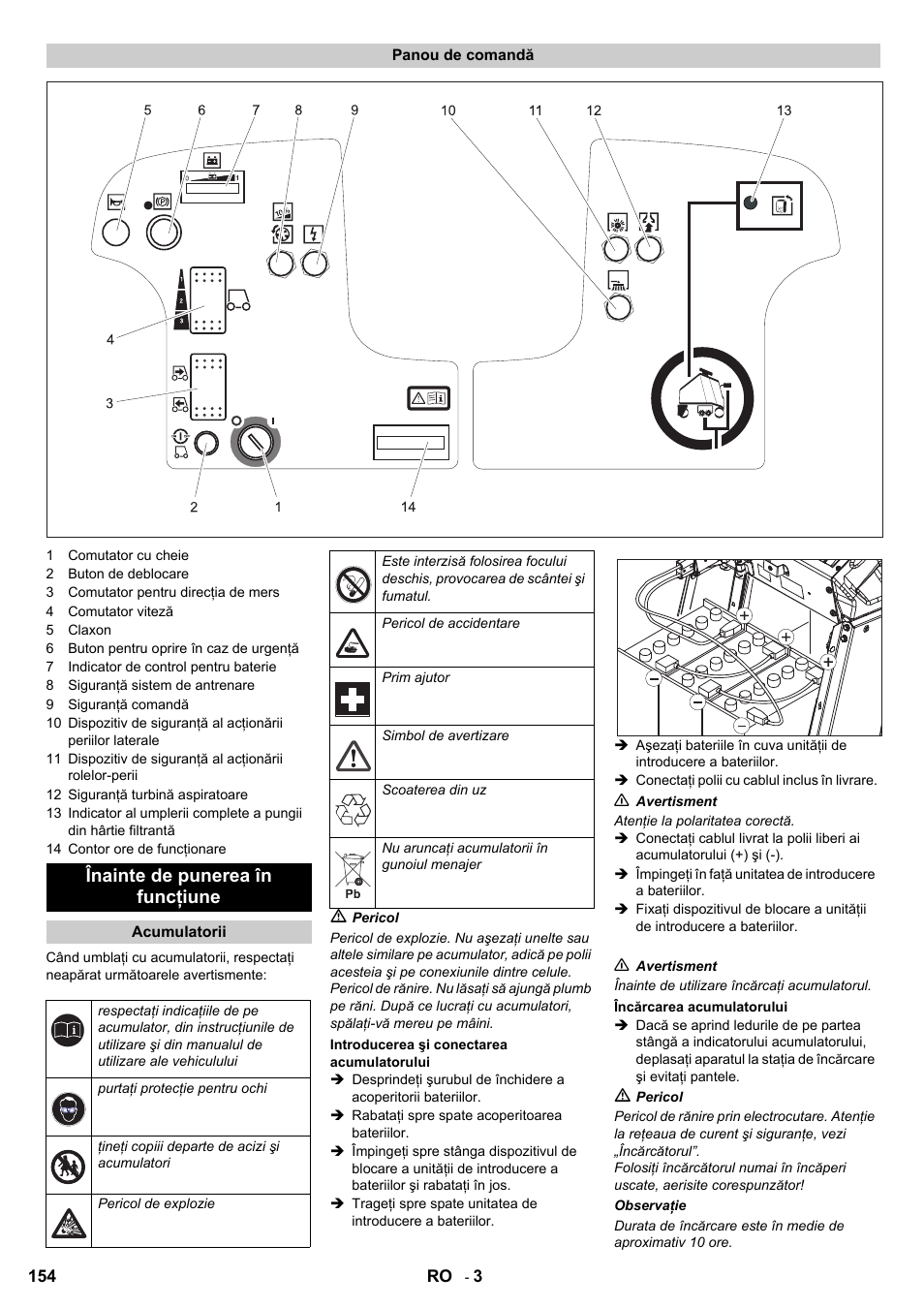 Înainte de punerea în funcţiune | Karcher Aspiro-brosseur CV 85-2 RS User Manual | Page 154 / 228